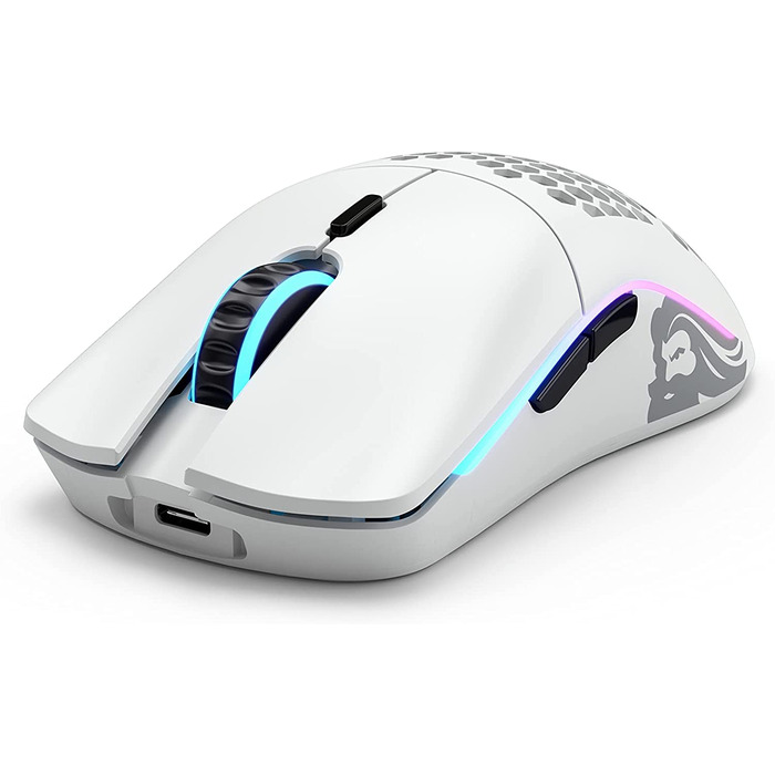Бездротова ігрова миша GLORIOUS Model O Wireless, BAMF-сенсор, 69г, 2.4GHz, PTFE-ніжки, біла матова