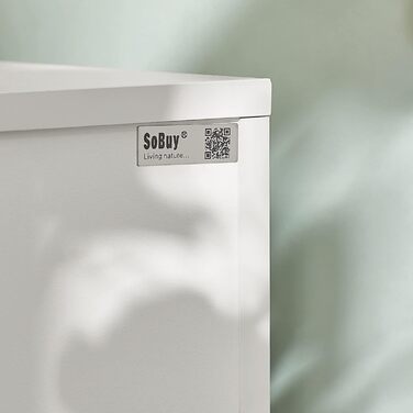 Тумба приліжкова SoBuy FBT49-W, біла, з 1 шухлядою і 3 полицями, 39x65x39 см
