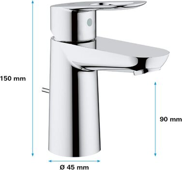 Змішувач для ванної кімнати Grohe BauLoop, водозберігаючий, хром, 23335000