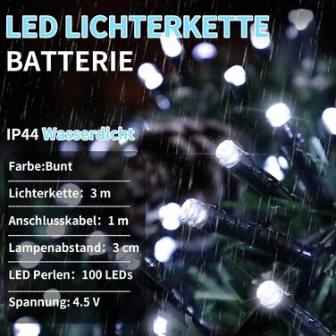 Світлодіодна гірлянда вулична 30м 1000 LED, водонепроникна LED-гірлянда з пультом та таймером, 8 режимів роботи для саду, балкона та новорічного декору (Білий колір)
