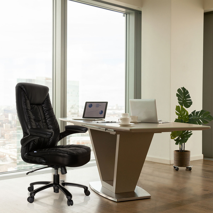 Надміцне крісло / офісне крісло INSTRUCTOR III XXL імітація шкіри чорний hjh OFFICE