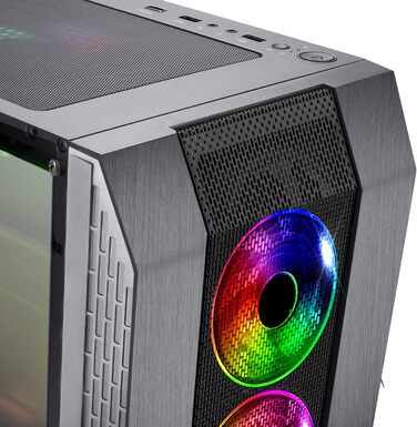 Ігровий корпус SPIRIT OF GAMER Rogue VI ATX/mATX/ITX з гартованим склом, 4 адресовані RGB LED вентилятори 120 мм, сумісний з Aura/MSI Mystic/ASROCK 3Pin