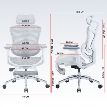 Крісло офісне з підставкою для ніг Sihoo DORO C300L Mesh White with footrest