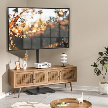 Підставка для телевізора TVON 32-55 дюймів, підлога, регульована висота, поворотна, VESA 400x400 мм, до 40 кг, чорна