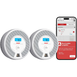 Датчик диму та монооксиду вуглецю X-Sense SC07-WX з Wi-Fi, з змінною батареєю, сумісний з додатком X-Sense Home Security, 1 шт. (набір 2 шт.)