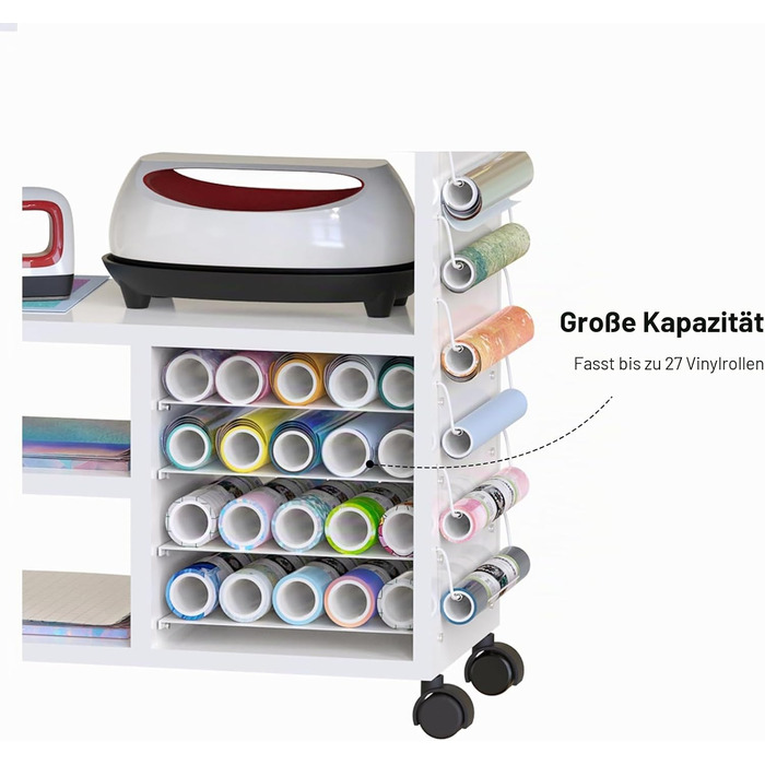Візок для гарячого пресу та організації Cricut, білий 75 см, GYC-01 - ідеальне рішення для рукоділля