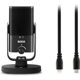 RØDE NT-USB Mini студійний конденсаторний мікрофон з кабелем SC19 USB-C 1,5 м для подкастингу, стрімінгу, геймінгу, вокалу та запису інструментів, сумісний з iOS