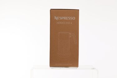 Електричний спінювач молока Nespresso Aeroccino 4, 120 мл кремової пінки, 240 мл гарячого молока, підходить для посудомийної машини, сріблястий