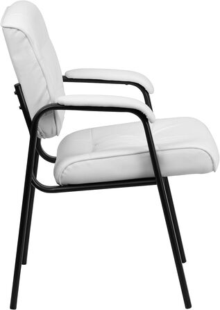 Крісло-табурет Haeger Flash Furniture з шкіри, з рамою з порошковим покриттям кольору титан-сірий, чорне (шкіра Weich/чорний каркас)