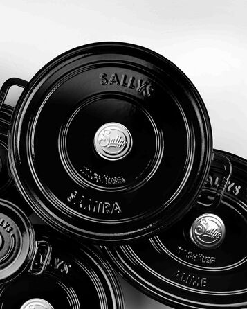 Чавунний казан Sallys 'Samira' Deluxe, 2,2 л, для всіх плит і духовки, до 250°C, чорний Fury Black Majolika, преміум-якість