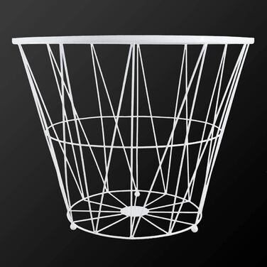 Журнальний стіл PrimoLiving Design XL, білий металевий кошик з дерев'яною кришкою, 50x40 см, стіл з місцем для зберігання, сучасний декор