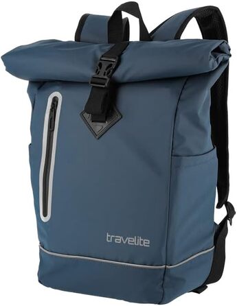 Рюкзак travelite Rolltop 19 л водонепроникний для велосипеда та міста, з відбивачами, синій (марін)