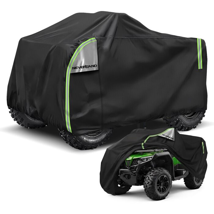 Водонепроникний захисний чохол для квадроцикла NEVERLAND Quad ATV XXXL (256 x 110 x 120 см), чорно-сріблястий/зелений