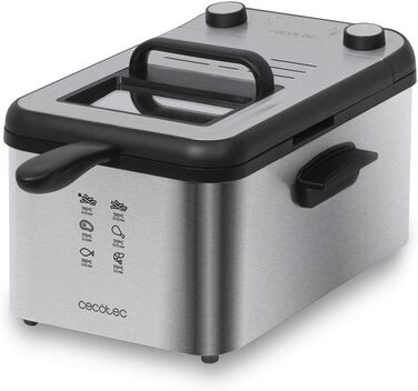 Фритюрниця Cecotec CleanFry Infinity 3000, 3 л, 2400 Вт, температурний режим до 190°C, таймер, фільтр OilCleaner, чорна