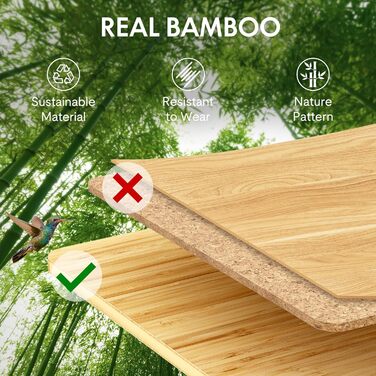 Регульований по висоті стіл FLEXISPOT 160x80 см, бамбукова стільниця, чорна рама - ергономічний офісний стіл для роботи та комп'ютера