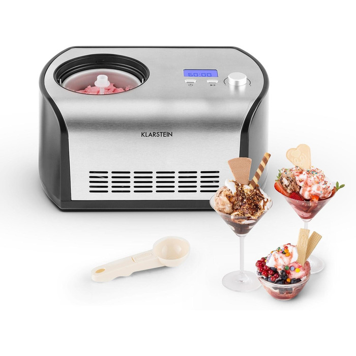 Машина для приготування морозива Klarstein Snowberry & Choc, 1.2 л, срібна