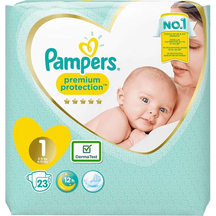 Підгузки Pampers розмір 1 (2-5 кг), 100 шт (2 упаковки по 50 шт), місячний запас