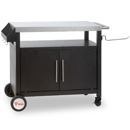Допоміжний стіл для гриля BBQ-Toro Grillwagen, сервірувальний візок для вулиці та саду, сріблясто-чорний, 103.5 x 59 x 81 см
