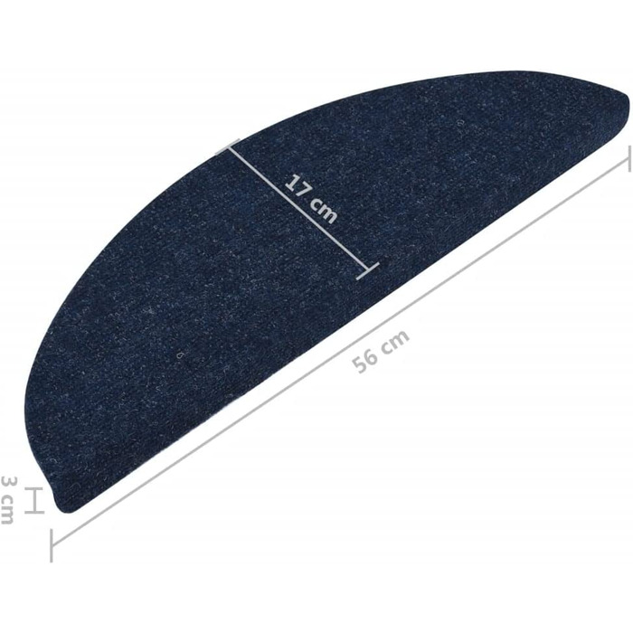 Сходові килимки vidaXL 15 шт., самоклеючі, для захисту сходів, 56x17x3 см, сині