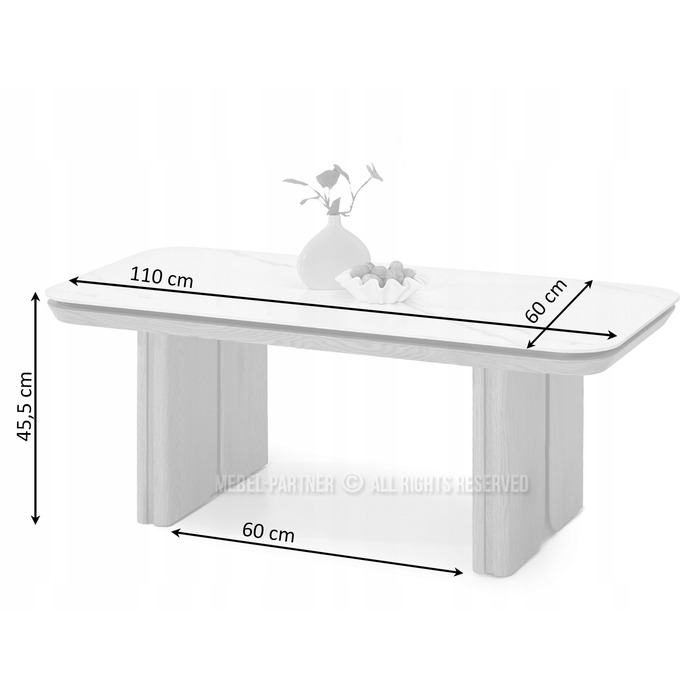 Журнальний стіл Mebel-Partner прямокутний, 110 x 60 x 45,5 см, дуб