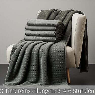 Електрична гріюча ковдра Steinborg з таймером 6 годин | 150 x 80 см | 6 температурних режимів | з пультом дистанційного керування | прання до 30°C