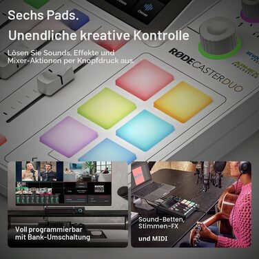 RØDE RØDECaster Duo: Професійний аудіомікшер для подкастів, стрімінгу та музики (RCP Duo Noir)