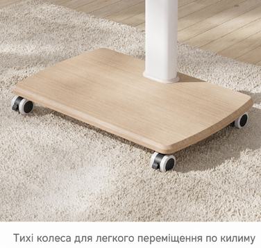 Підлогова стійка для телевізора FITUEYES на колесах з дерев'яною полицею, регульована висота і кут, для телевізорів 32–70 дюймів, до 40 кг, VESA 400x600