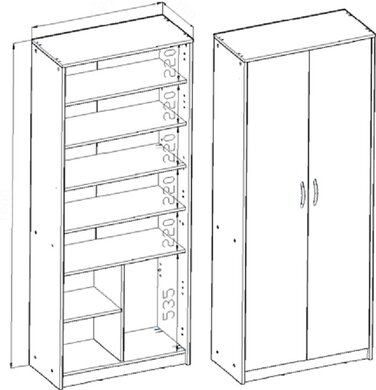 Стелаж Matkam 74 x 35,01 x 180 см, графіт