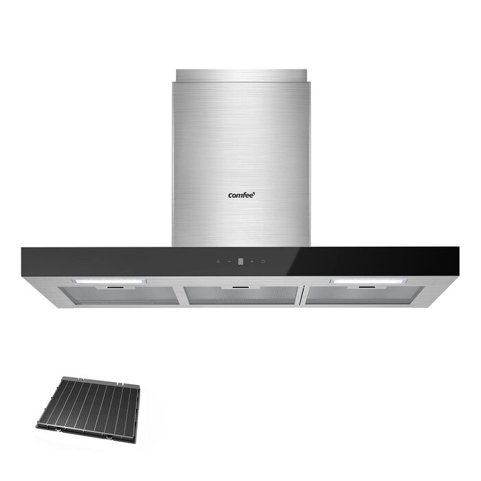 Витяжка кухонна COMFEE' CH60J72ET6A3B 60 см, T-подібна, чорна, продуктивність 650 м³/год, сенсорне керування та керування жестами, LED-підсвітка, клас енергоефективності A+++