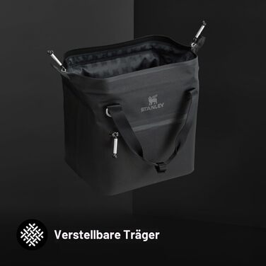 Сумка-холодильник Stanley 1913 All-Day Julienne Maxi Cooler на 7л, чорна, з регульованими ременями та сітчастими кишенями