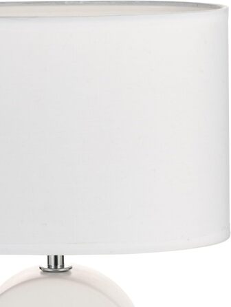 Настільна лампа Pauleen Glow of Purity, E14, 20W, біла/бежева, кераміка, текстильний абажур, нічник
