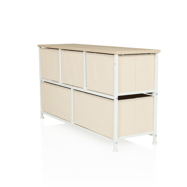Комод FOLDAR 100x30x55см 5 відділень бежевий hjh LIVING
