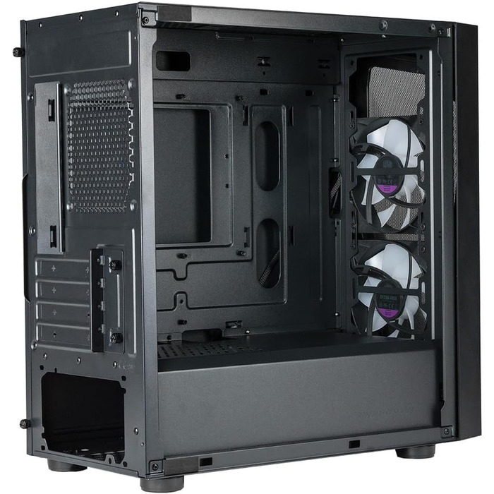 Корпус для ПК Cooler Master CMP 320 Mini-Tower, чорний, Micro-ATX, скляна бічна панель, 2x 120 мм ARGB вентилятори, підтримка різних компонентів, з кришкою для блоку живлення