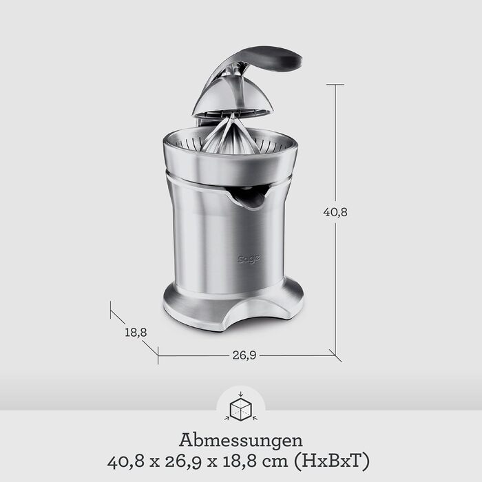 Соковижималка для цитрусових Sage Citrus Press Pro - Електрична, з нержавіючої сталі, з системою запобігання краплин, легка у догляді
