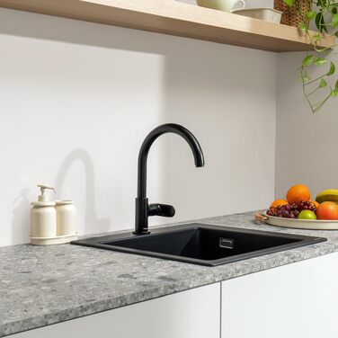 Змішувач кухонний Hansgrohe Vernis Blend M35 матовий чорний, високий вилив 260 мм