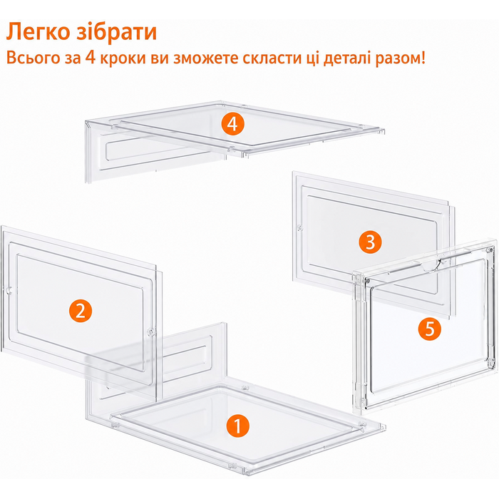 Прозорі пластикові коробки для взуття HOMIDEC, 12 шт., стійкі, з кришкою, для зберігання взуття до 46 розміру: туфлі, чоботи, кросівки