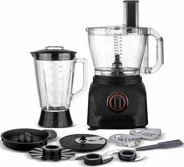 Кухонний комбайн TurboTronic 1900Вт з блендером, 3 л, 1,5 л скляна карафа, терка, цитрус-прес, подрібнювач льоду