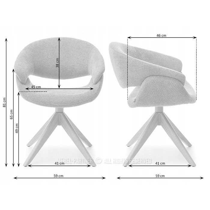 Стілець Mebel-Partner, тканина, бежевий, 1 шт.
