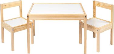 Дитячий стіл з 2 стільцями Ikea LATT, білий, натуральне дерево