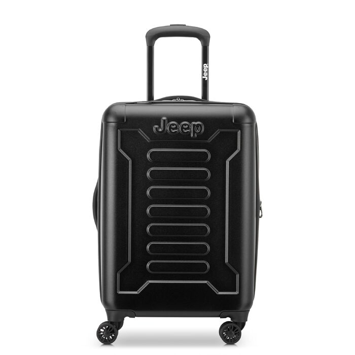 Валіза Jeep JH004C Checked-Large 28 дюймів, розширена, пластикова з колесами-спіннерами, чорна