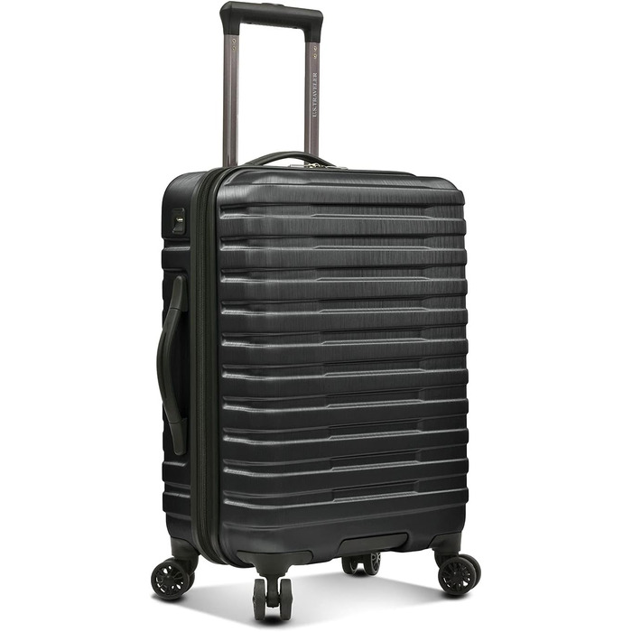 Жорсткий валіза U.S. Traveler Boren 22'' з полікарбонату, чорний, з USB, 8 спінінг-коліс, алюмінієва ручка, для ручної поклажі