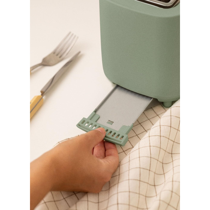 Тостер CREATE TOAST STUDIO Salbeigrün - 6 режимів, піддон для крихт, термостат, розморожування, підігрів, 2 широкі слоти, 750W