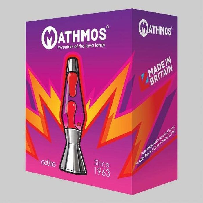 Лава-лампа Mathmos Astro (чорна) — оригінальний британський дизайн 1963 року, ручна робота, колір воску мідно-фіолетовий/червоний