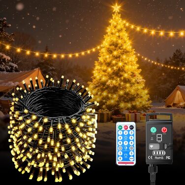 Світлодіодна гірлянда Kinamy для вулиці на батарейках, 30м, 100 LED, акумулятор 3600mAh, зарядна