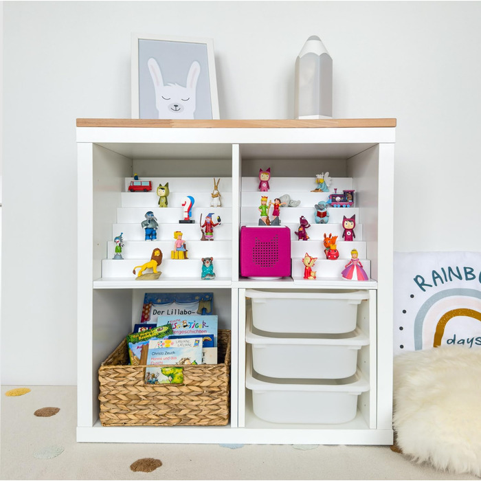 Магнітна вставка для зберігання Tonie-фігурок на IKEA Kallax, місце для 50+ фігурок, з вирізом для Toniebox, легкий монтаж