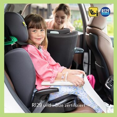 Автокрісло Graco Junior Maxi i-Size R129 (100-150 см), 3.5-12 років, чорний Midnight, з підсклянником, регульовані підлокітники та підголівник