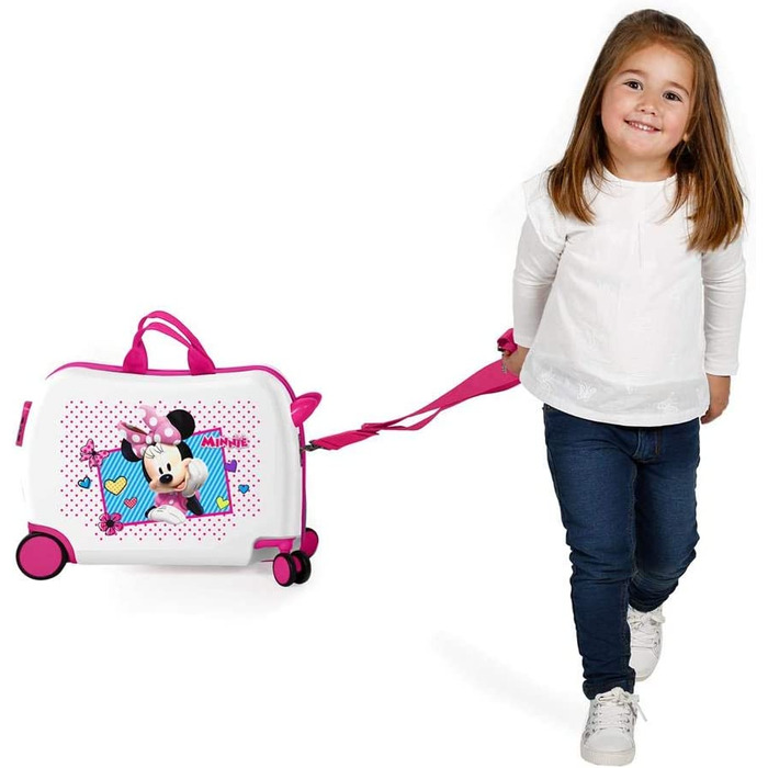 Дитяча валіза Disney Minnie, рожева, 50x38x20 см, ABS, кодовий замок, 34 л, 2,3 кг, 4 колеса, ручна поклажа