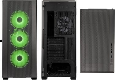 Корпус для ігрового ПК Kolink Stronghold Prism RGB чорний, EATX, Mesh-панель, відкидна дверцята із загартованого скла, 4x 120 мм ARGB вентилятори, Midi Tower