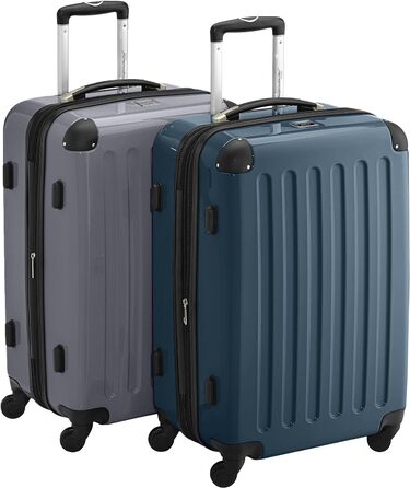 Валізи HAUPTSTADTKOFFER Alex, набір 2 шт., жорсткий корпус, глянцеві, TSA-замок, 65 см, 74 л, зелено-сріблясті