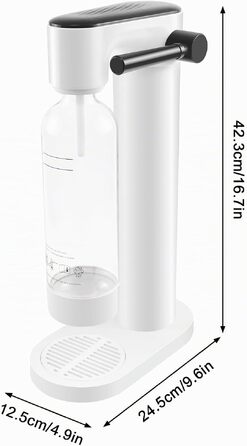 Сифон для газування води Sodastream з пляшкою 1 л, чорний (висота 42,3 см)